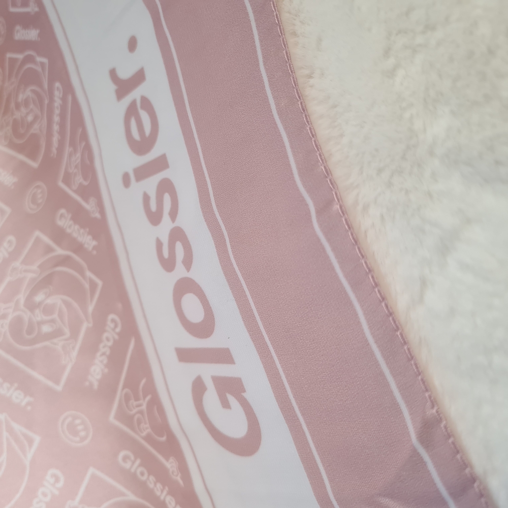 Glossier Limited Edition Pink and White G Pal Scarf
